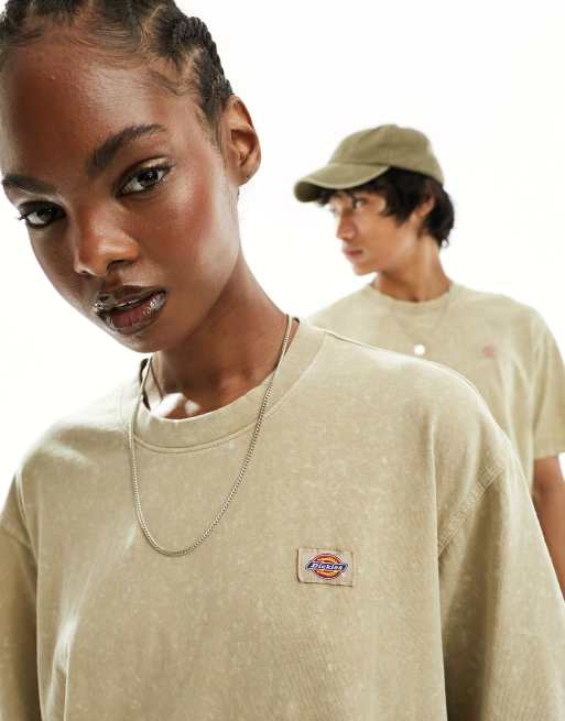 Dickies – Newington – T-Shirt in verwaschenem Wollweiß 