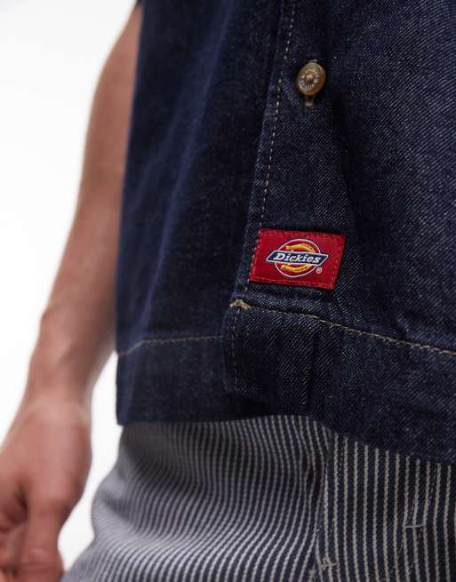 Dickies – Niebieska koszula jeansowa z krótkimi rękawami, 3 z 5