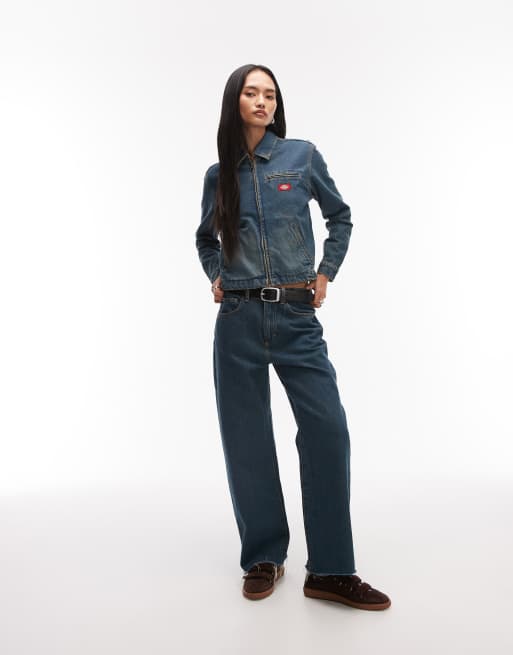 Dickies – Niebieska kurtka jeansowa Painter z przebarwieniem khaki, 2 z 4