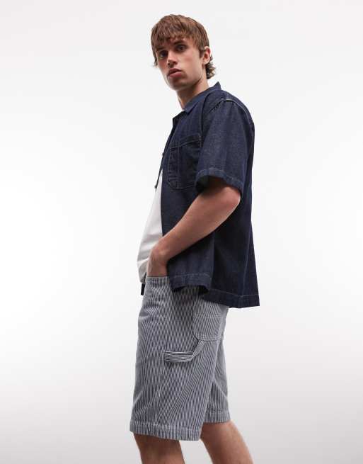 Dickies – Niebieskie szorty typu carpenter o długości 11 cali w paski, 2 z 5