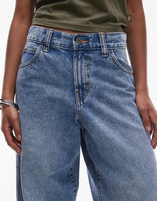 Dickies – Niebieskie wypłowiałe jeansy o luźnym kroju z szerokimi nogawkami, 5 z 5