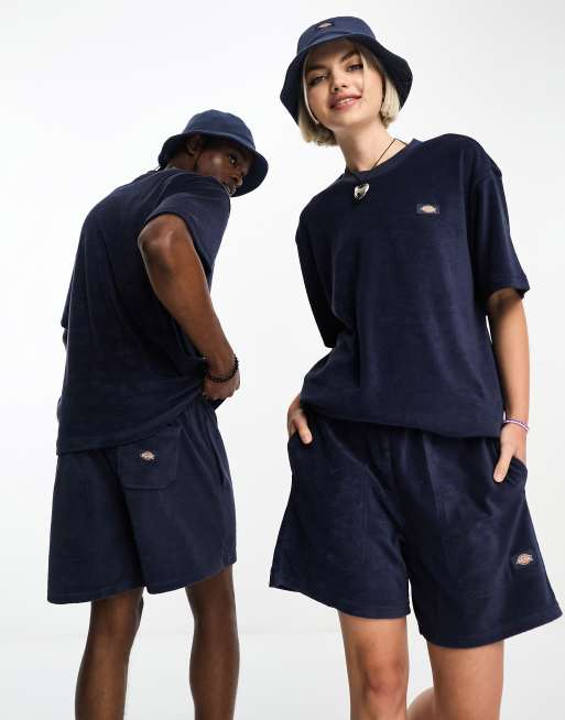 Dickies – Oak Grove – Granatowy T-shirt z tkaniny frotté – tylko w ASOS