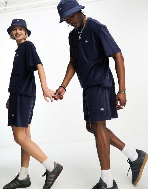 Dickies - Oak Grove - Unisex - Marineblå shorts i frotté - Kun hos ASOS