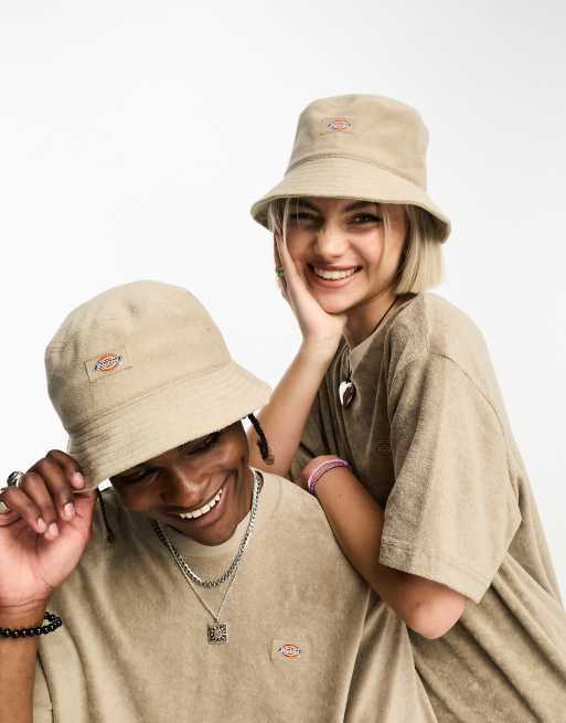 Dickies oak grove Unisex towelling bucket hat in sand resort pack exclusive  to asos