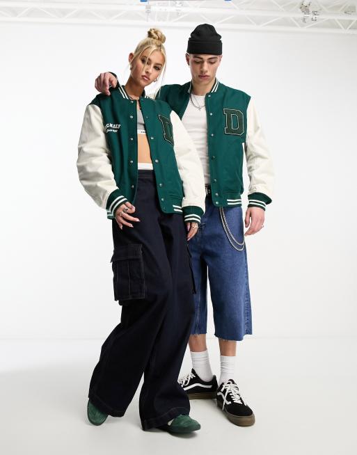 Dickies - Oak Grove - Varsity jack met contrasterende mouwen in groen, exclusief bij ASOS, 4 van 4
