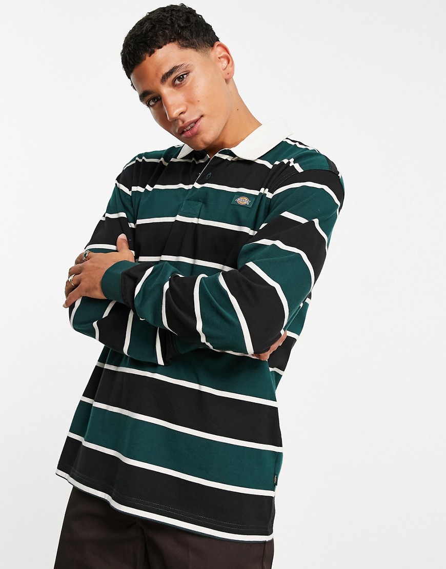 Dickies Oakhaven Rugby Long Sleeve T-shirt In Green/black | ModeSens