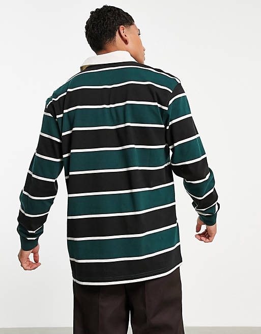 Dickies Oakhaven rugby long sleeve t-shirt in green/black