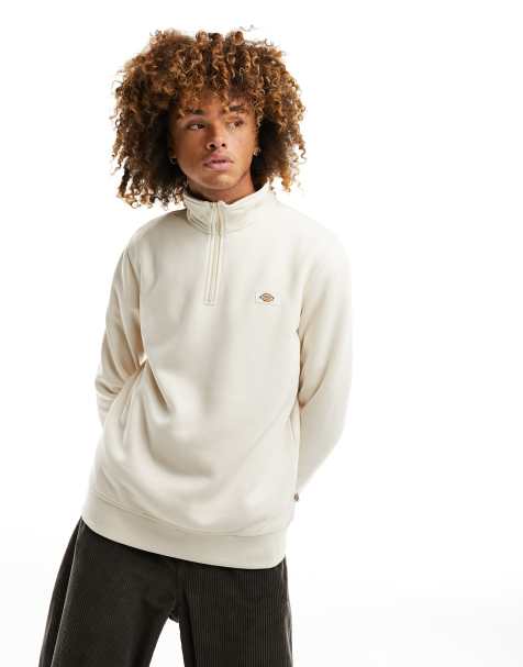 Dickies Oakport 1/4 zip fleece sweatshirt in stone - view 1