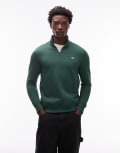 [Dickies] Dickies Oakport 1/4 zip jumper in dark green M Dark green