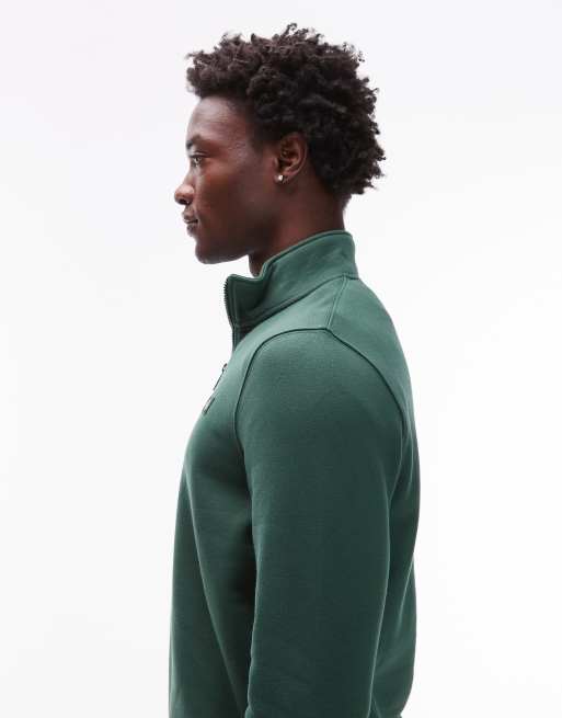 Dickies oakport 1/4 zip jumper in dark green, 4 of 5