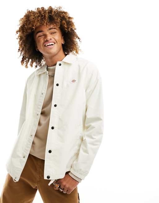 Dickies Oakport coach jacket in off white exclusive to ASOS