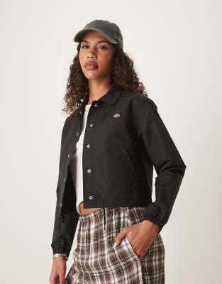 Dickies oakport cropped coach jacket in black | ASOS