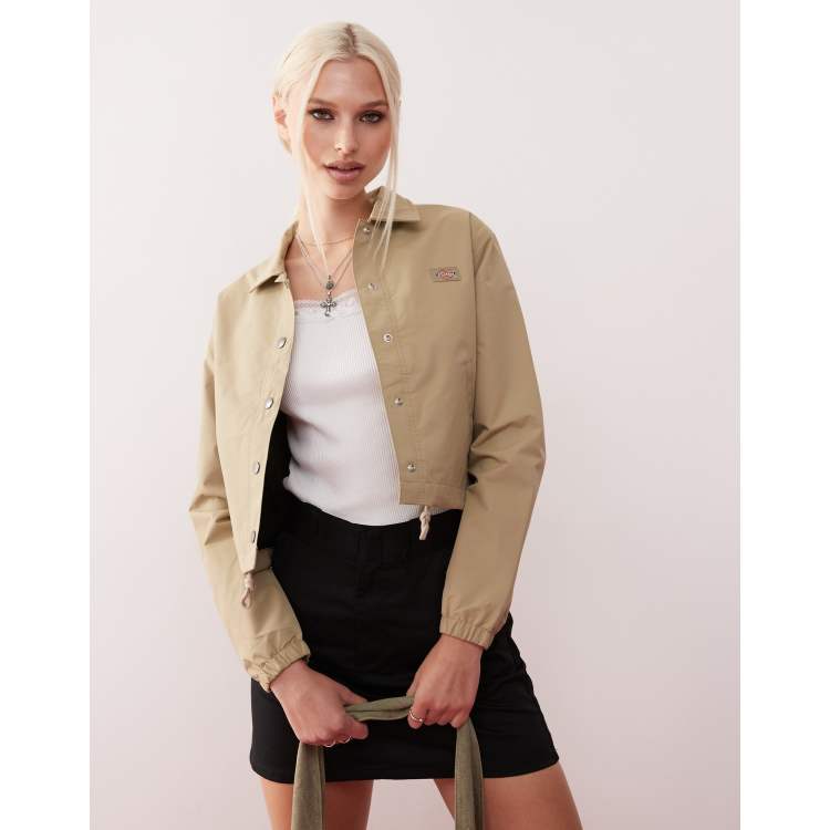 Dickies oakport cropped coach jacket in khaki