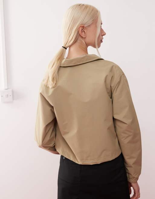 Dickies Oakport cropped coach jacket in khaki, 4 of 4