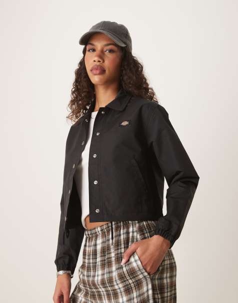 Dickies oakport cropped coach jacket in black