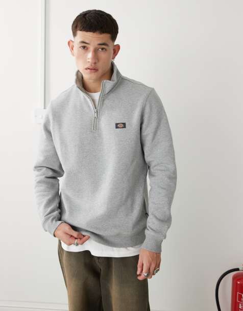 Dickies - Oakport - Felpa grigia con zip corta - view 1