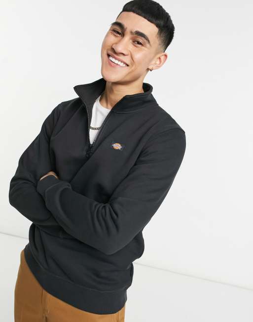 Dickies - Oakport - Felpa nera con zip corta