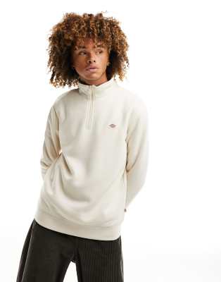 Oakport - Fleece-Sweatshirt in Steingrau mit kurzem Reißverschluss-Neutral Neutral 2XL