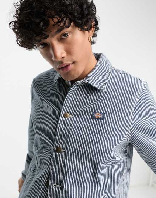 Dickies oakport hickory striped jacket in blue