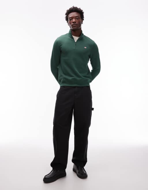 Dickies - Oakport - Hoodie met 1/4 rits in donkergroen, 2 van 5