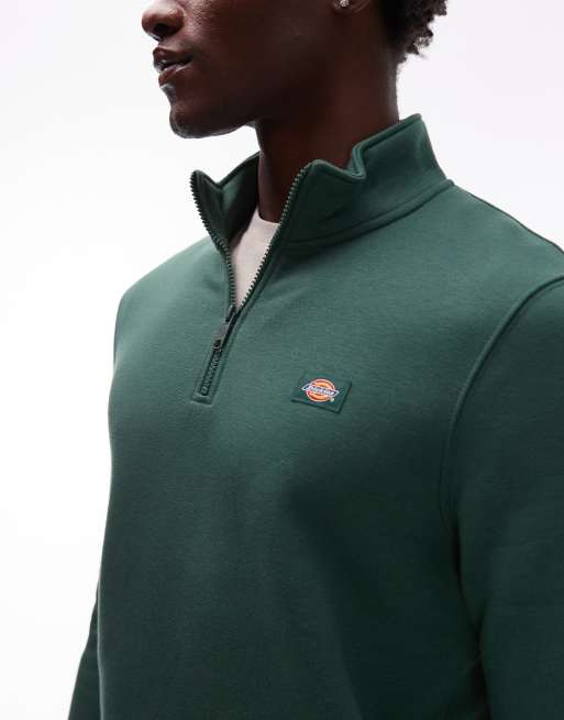 Dickies - Oakport - Hoodie met 1/4 rits in donkergroen, 5 van 5