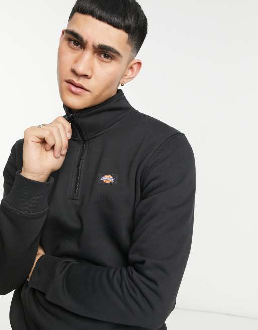 Dickies Oakport quarter zip sweatshirt in black