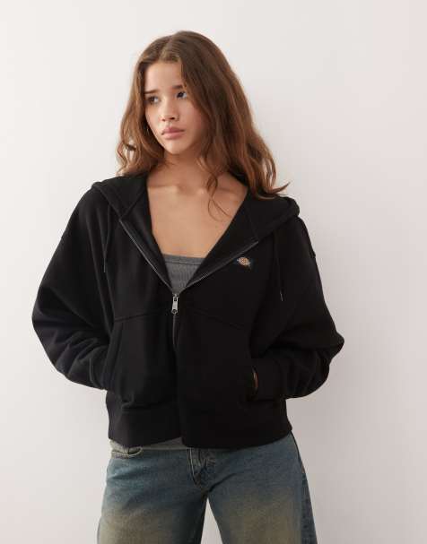 Dickies – Oakport – Svart huvtröja med dragkedja - view 1