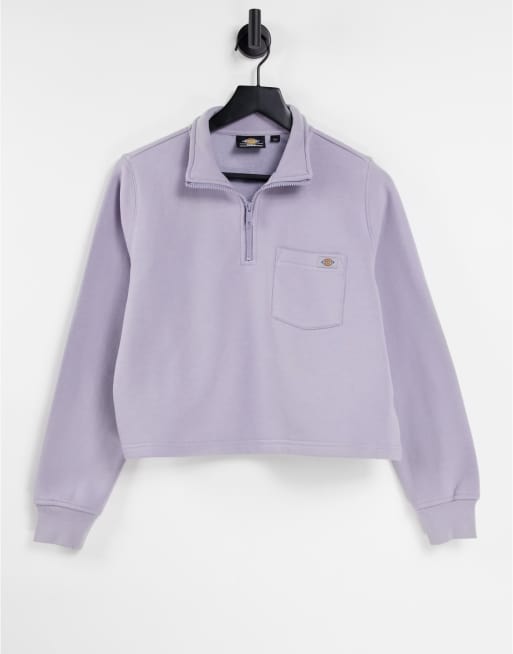 Dickies – Oakport – Sweatshirt in Flieder mit 1/4-Reißverschluss