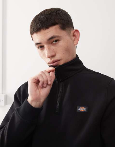 Dickies – Oakport – Sweatshirt in Schwarz mit 1/4-Reißverschluss - view 1