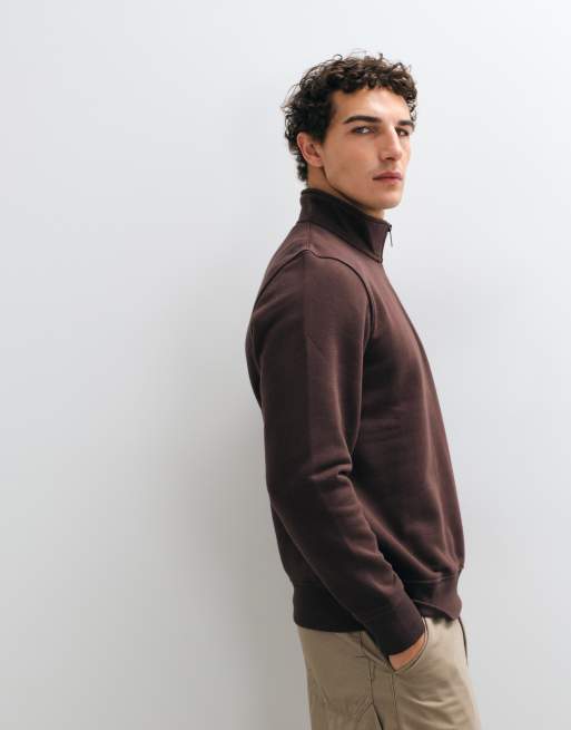 Dickies Oakport sweatshirt zippé 1/4 marron chocolat, 4 de 5