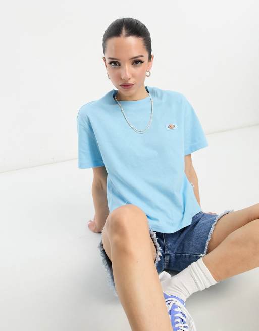 Dickies – Oakport – T-Shirt in Himmelblau mit kastigem Schnitt