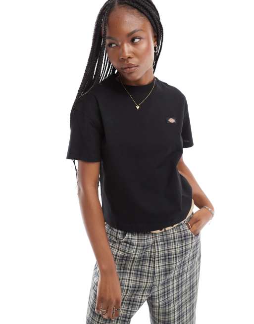Dickies – Oakport – T-Shirt in Schwarz mit kastigem Schnitt