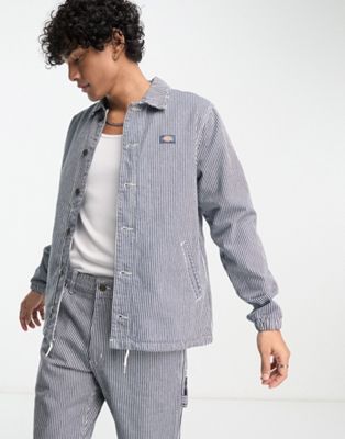 Dickies oakport hickory striped jacket in blue - ASOS Price Checker