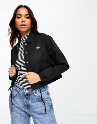 Dickies oakport cropped coach jacket in black - ASOS Price Checker