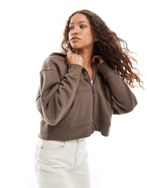 Dickies oakport zip hoodie in brown - view 1