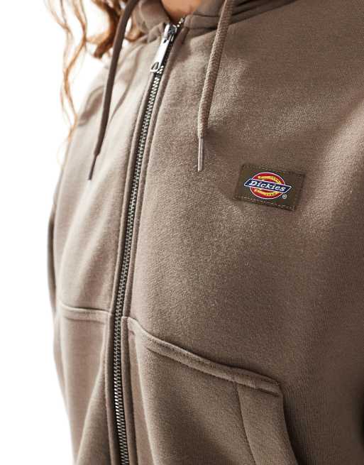 Dickies oakport zip hoodie in brown, 2 of 4