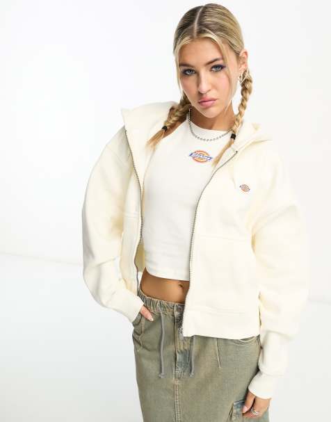 Dickies oakport zip hoodie in off white - view 1