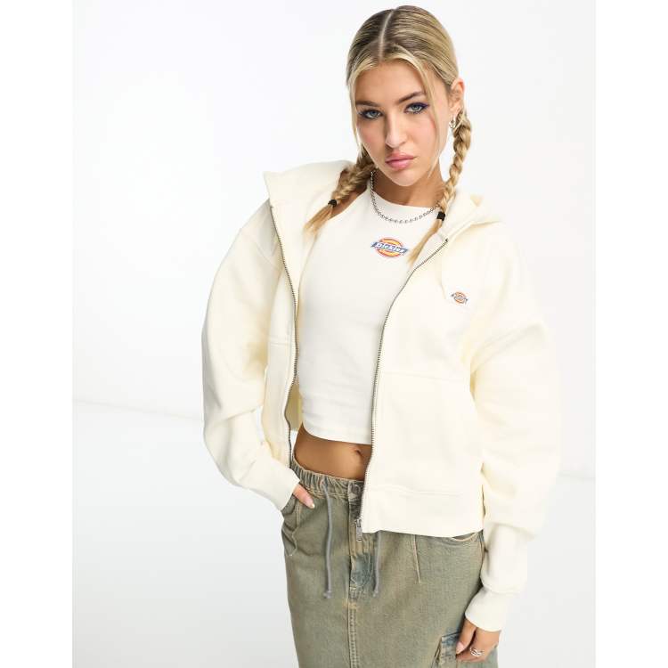 zip hoodie in off white ASOS