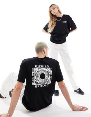 Dickies oatfield back print t-shirt in black- exclusive to asos