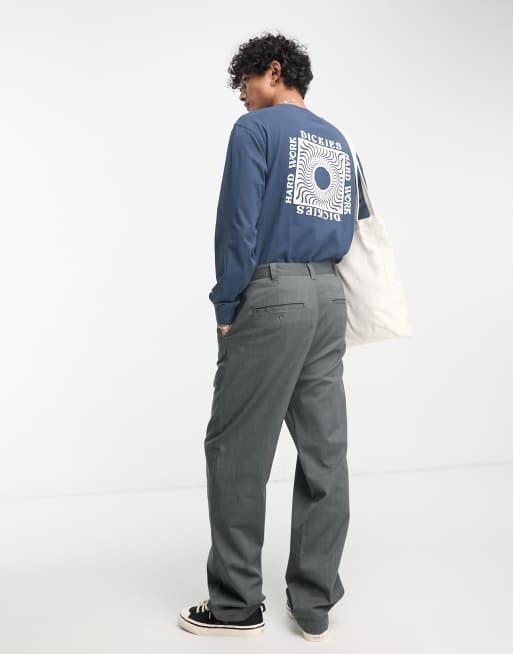 Dickies oatfield backprint long sleeve t-shirt in navy