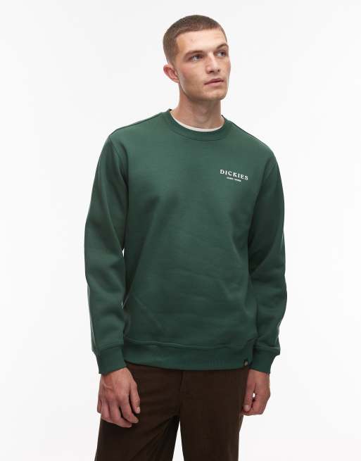 Dickies - Oatfield - Felpa verde scuro con grafica stampata sul retro, 3 di 5