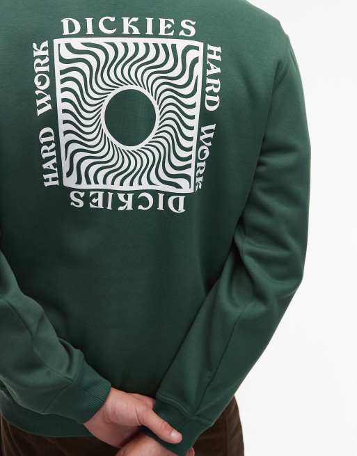 Dickies - Oatfield - Felpa verde scuro con grafica stampata sul retro, 5 di 5