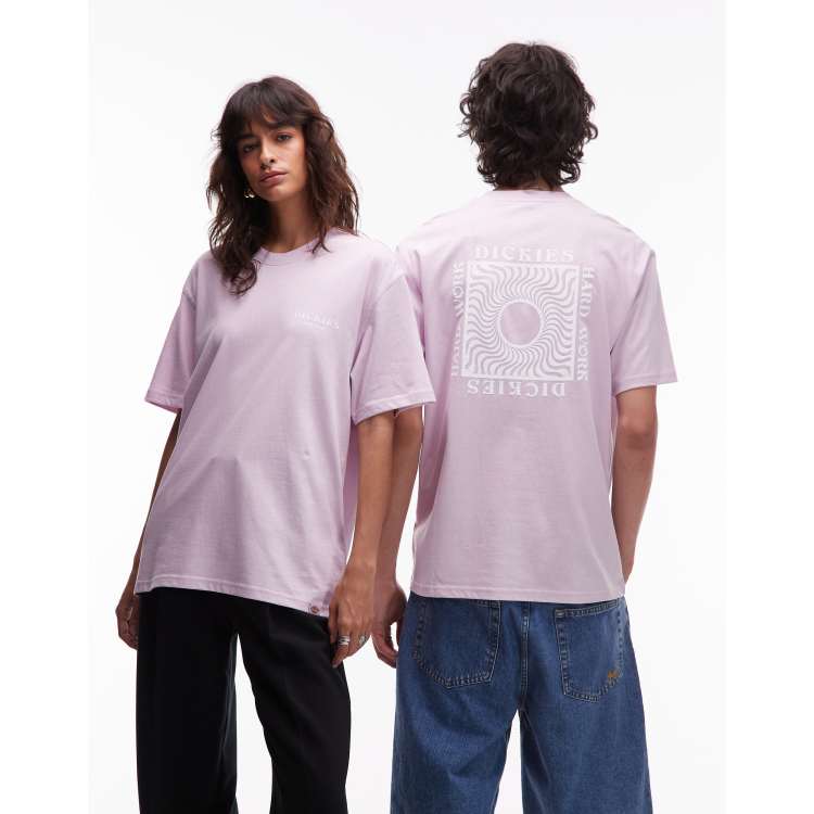 Dickies ピンク Dickies oatfield graphic backprint t-shirt in light pink | ASOS
