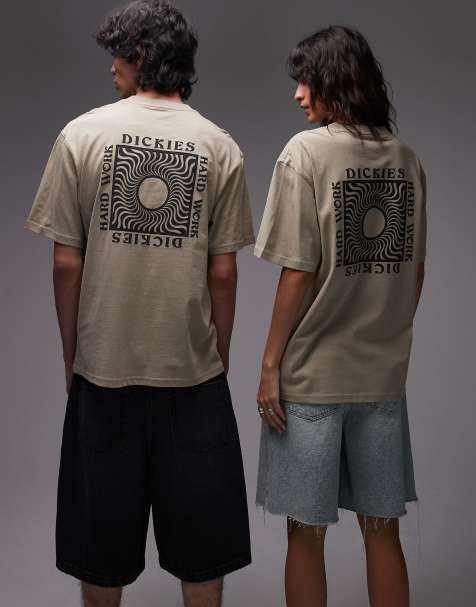 Dickies – Oatfield – Jasnobrązowy T-shirt z nadrukiem na plecach - view 1