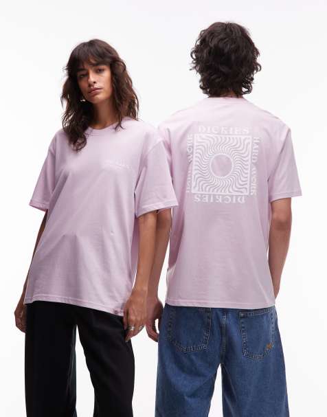 Dickies - Oatfield - Lyserød T-shirt med grafisk print på ryggen - view 1