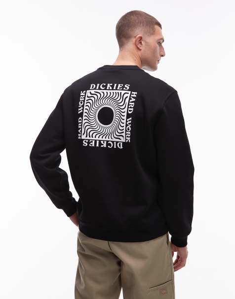 Dickies – Oatfield – Svart sweatshirt med tryck baktill - view 1