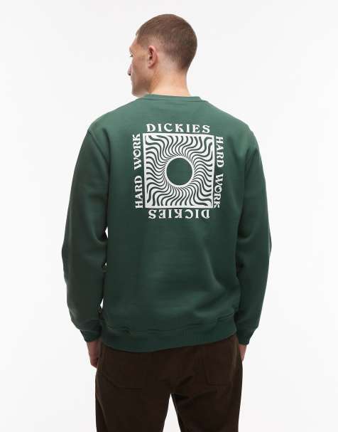 Dickies – Oatfield – Sweatshirt in Dunkelgrün mit Rückenprint - view 1