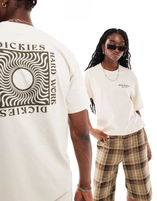 Dickies - Oatfield - T-shirt à manches courtes imprimé au dos - Crème