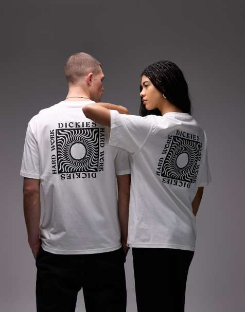 Dickies - Oatfield - T-shirt met grafische print op de achterkant in gebroken wit - view 1