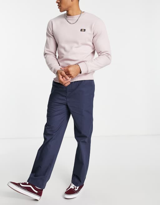 Dickies Oscarville straight leg trousers in navy | ASOS